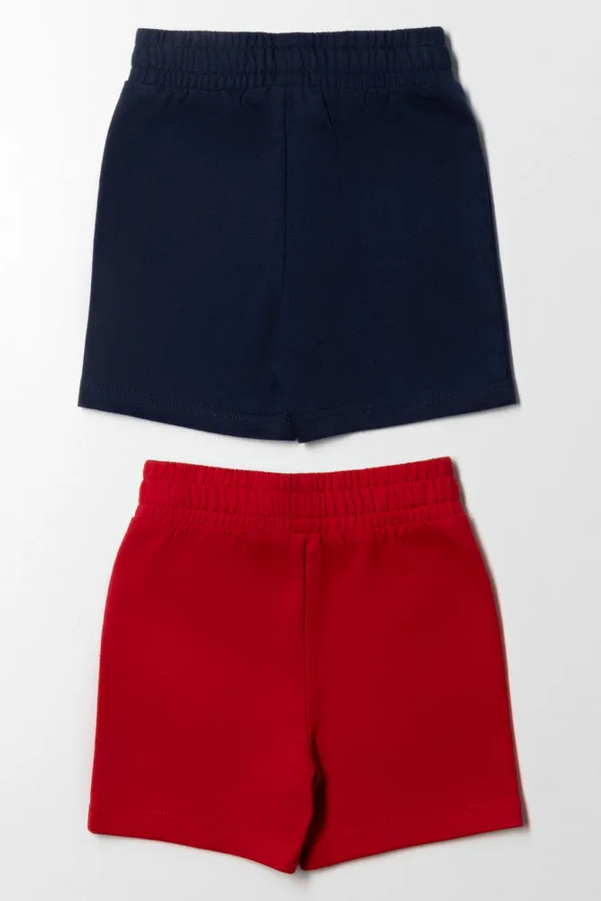 2 Pack Shorts Navy And Red