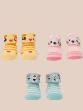 Adorable 3D Animal Face Socks Set for Boys