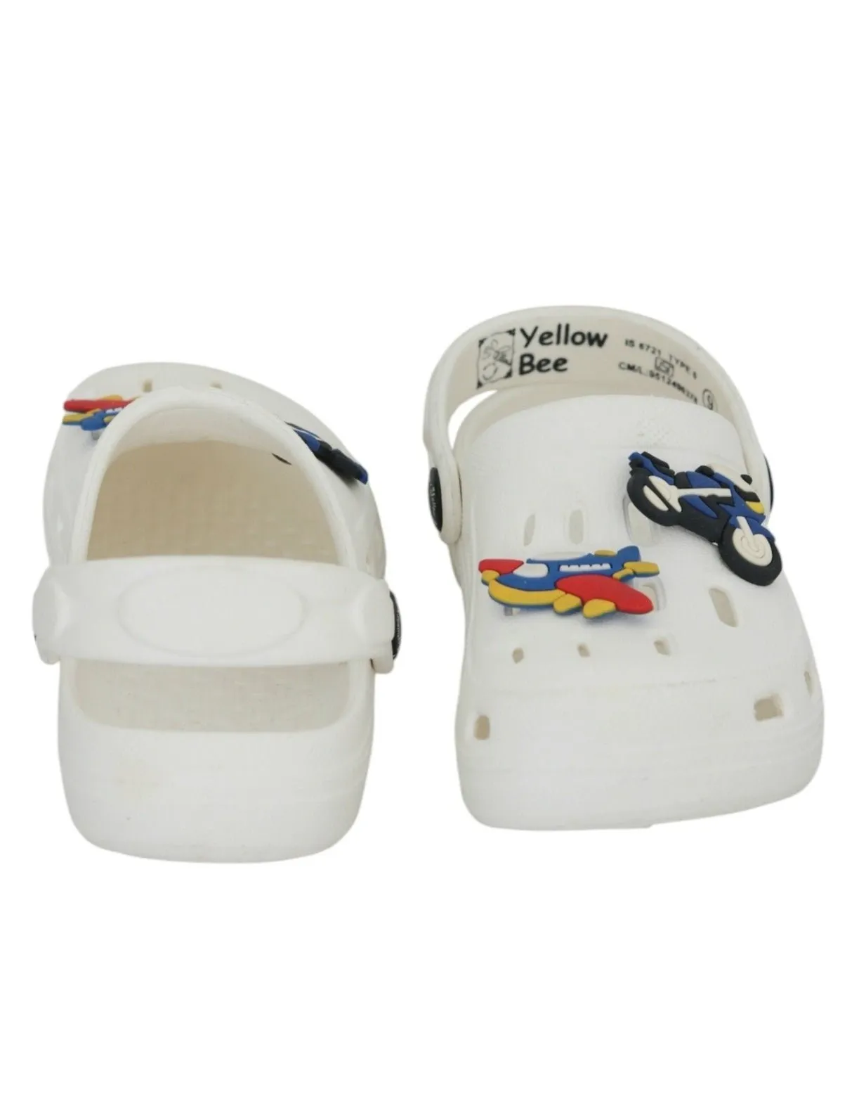 Adorable Airplane and Motorbike Cartoon Design Clogs for Boys
