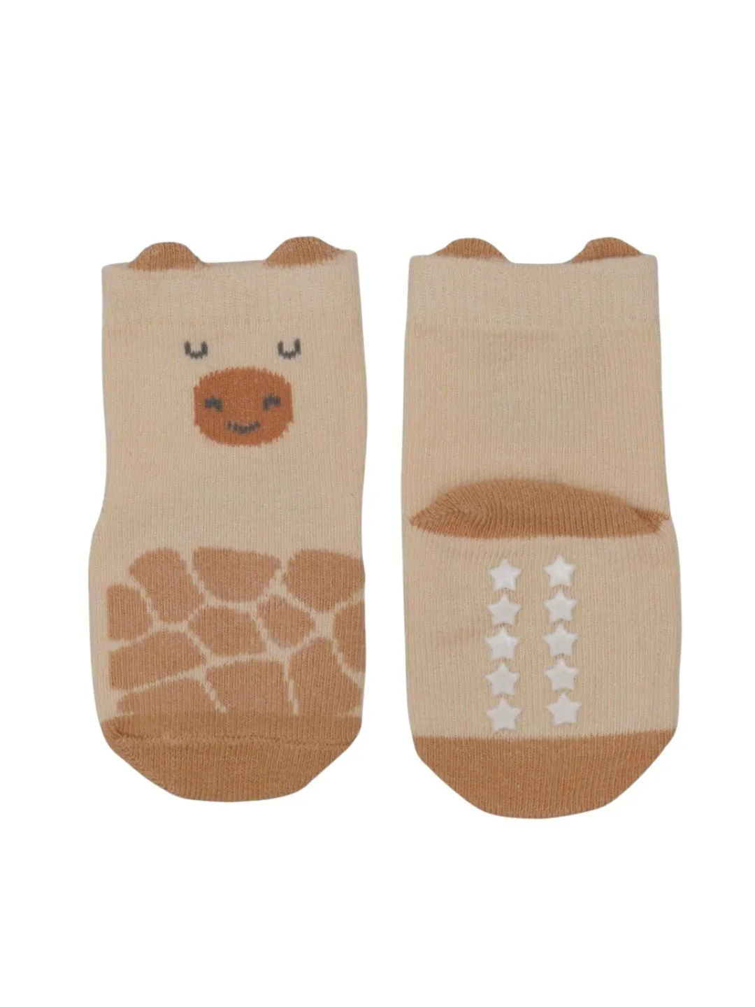 Adorable Giraffe and Walrus Combo Socks For Boys- Beige & Grey