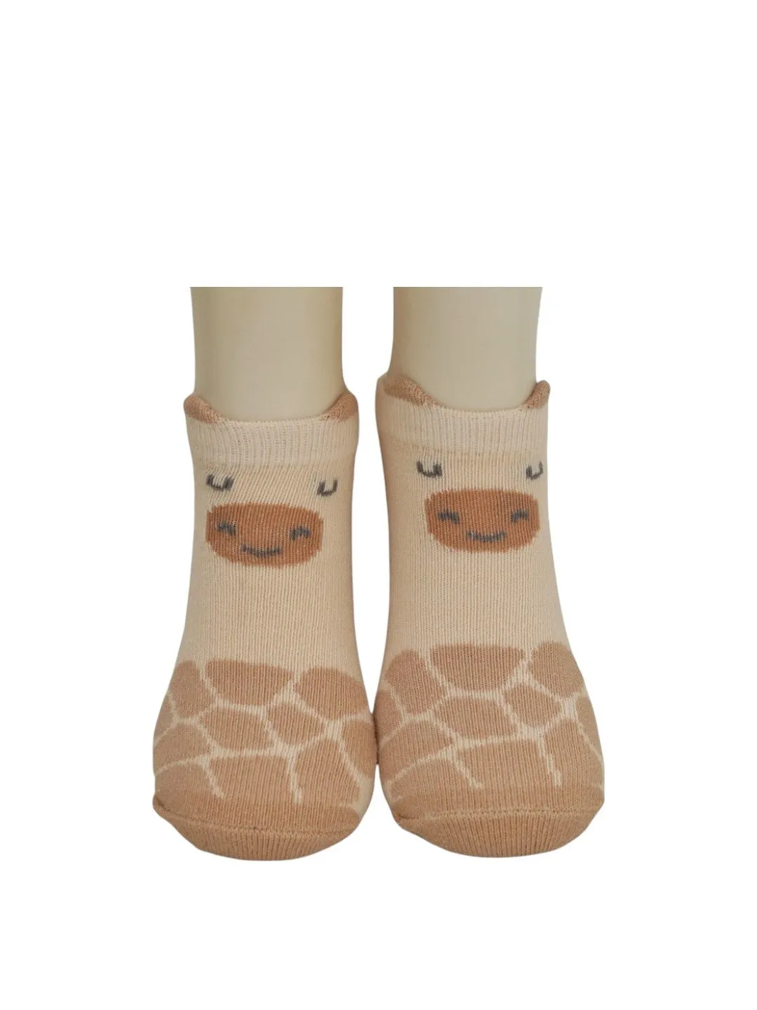 Adorable Giraffe and Walrus Combo Socks For Boys- Beige & Grey