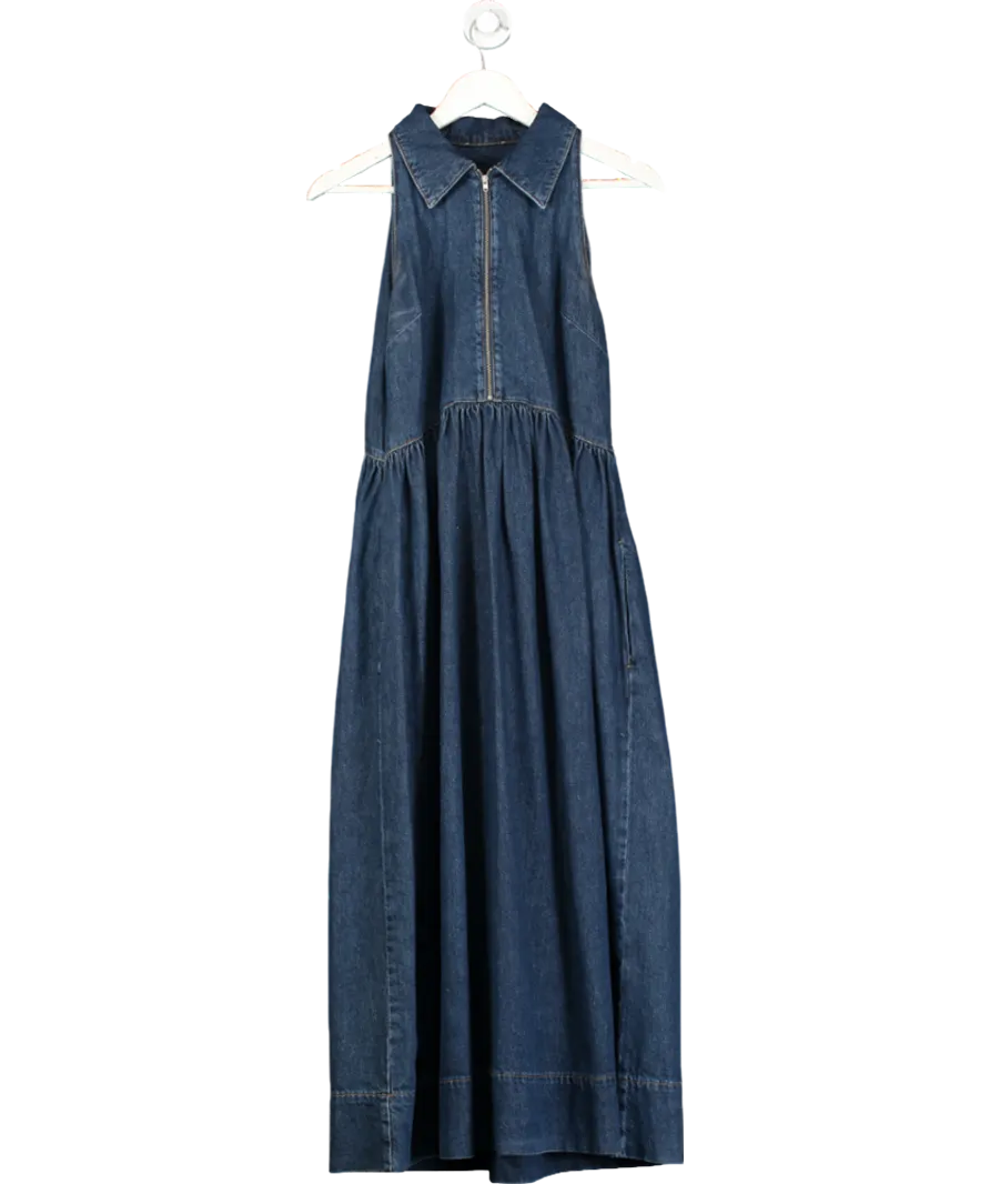Aligne Blue Gabi Sleeveless Halter Denim Dress UK 8