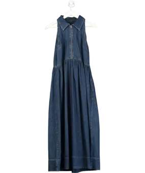 Aligne Blue Gabi Sleeveless Halter Denim Dress UK 8