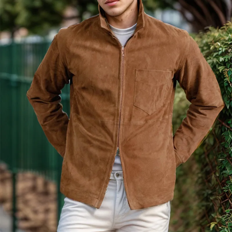 Aule Suede Zip Up Jackets