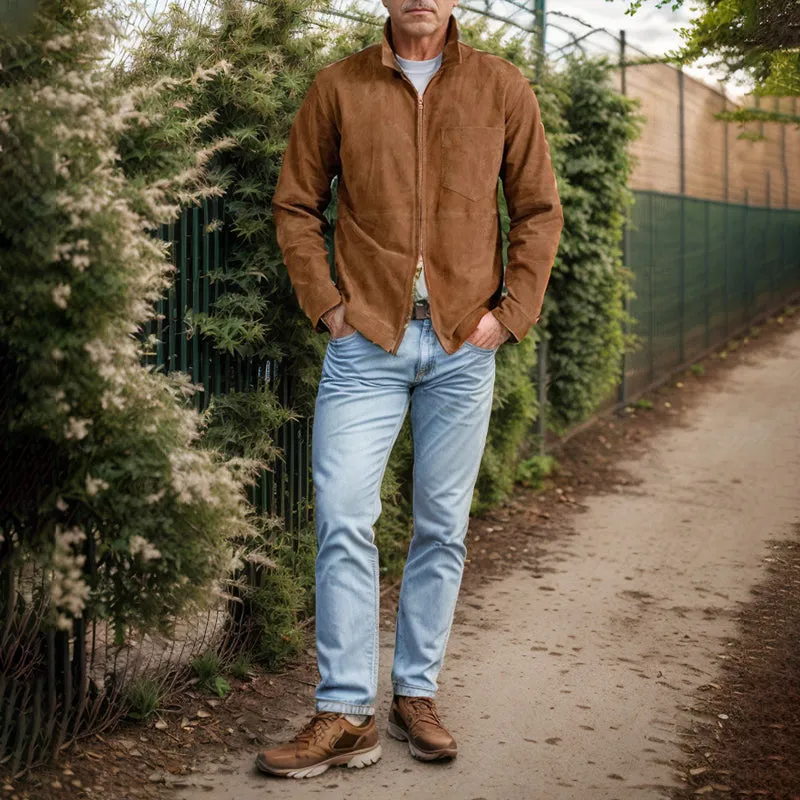 Aule Suede Zip Up Jackets