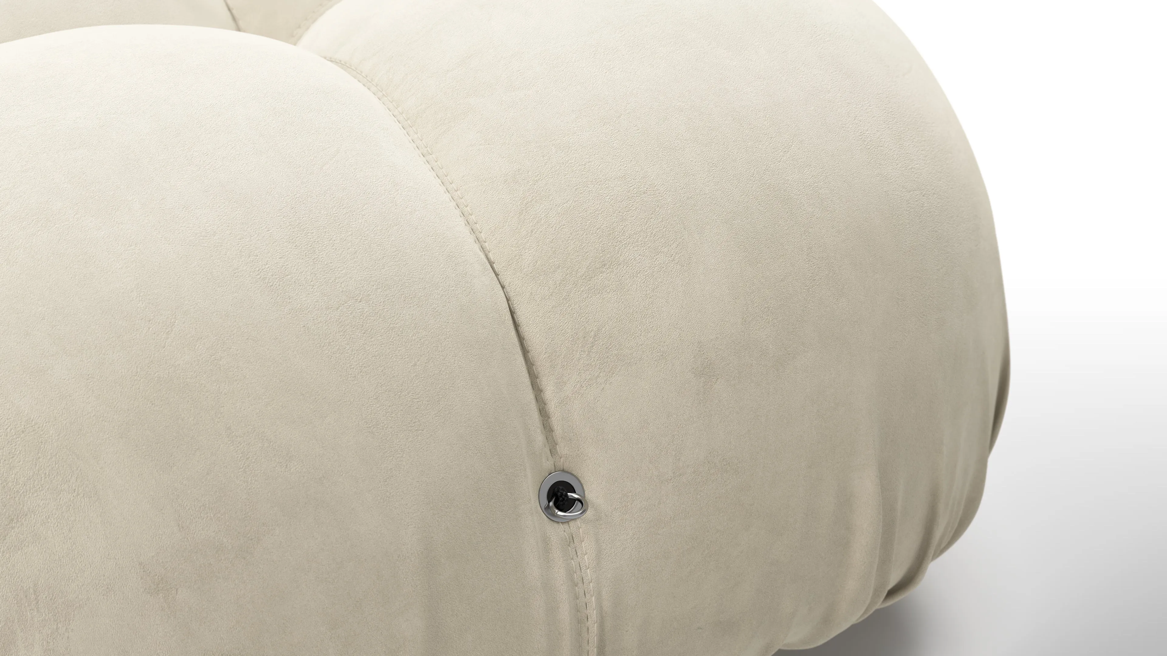 Belia - Belia Module, Left Corner, Eggshell Vegan Suede