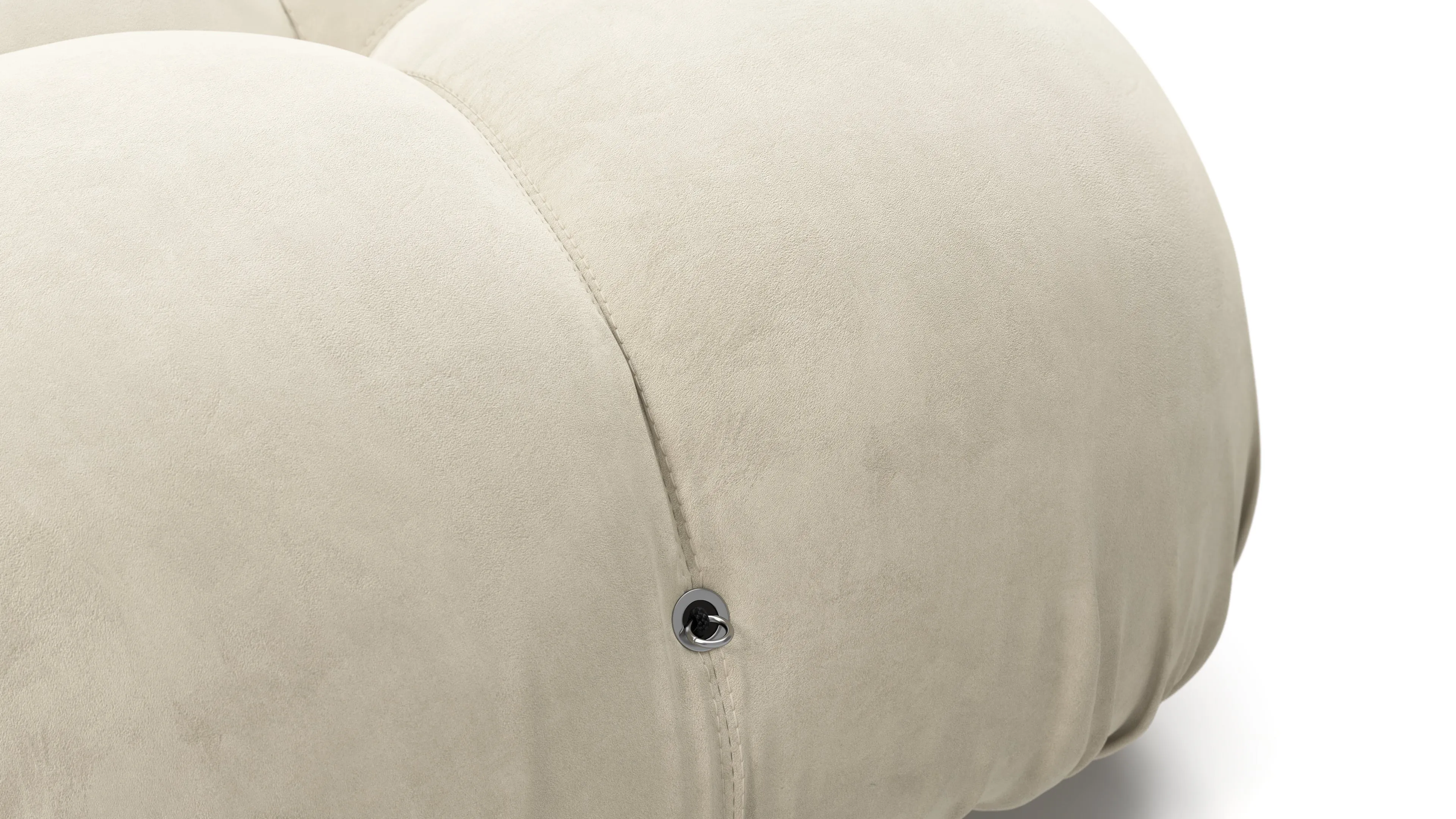 Belia - Belia Module, Left Corner, Eggshell Vegan Suede