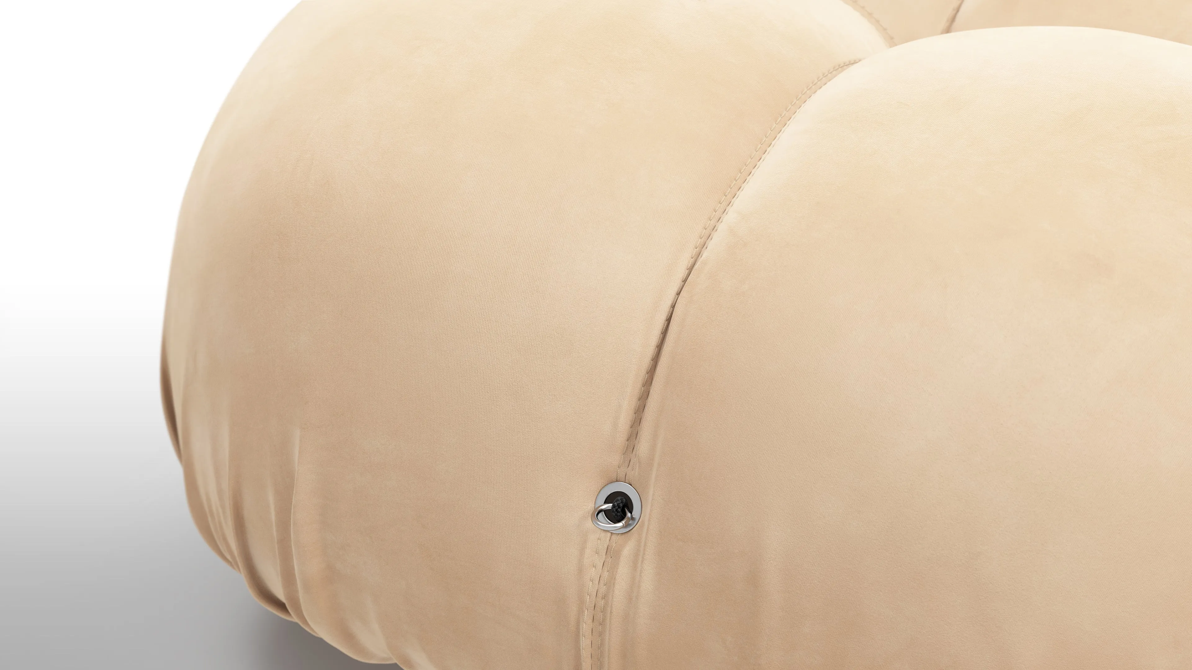 Belia - Belia Open End Sofa, Left, Ecru Velvet