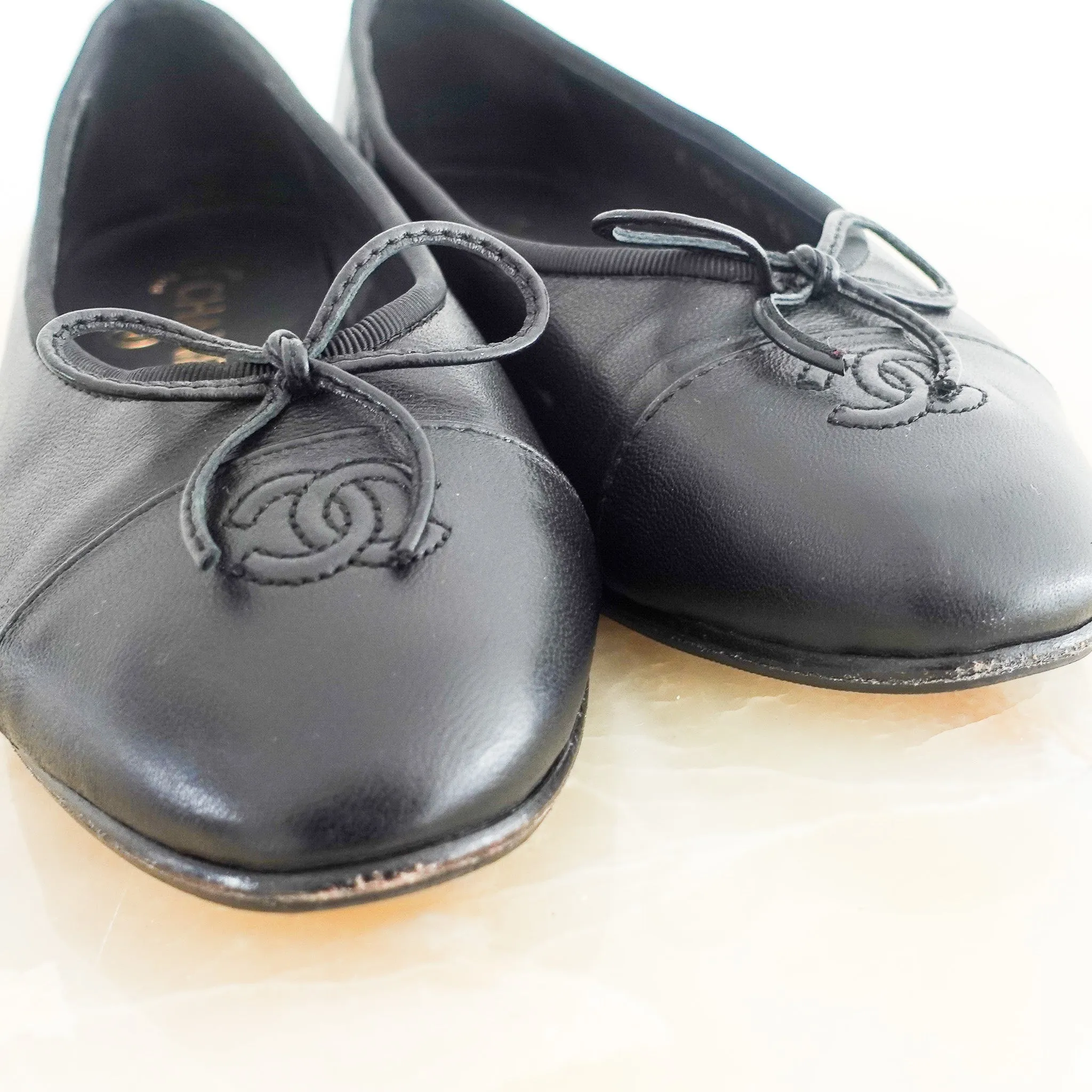 Black ballet flats RRP £970