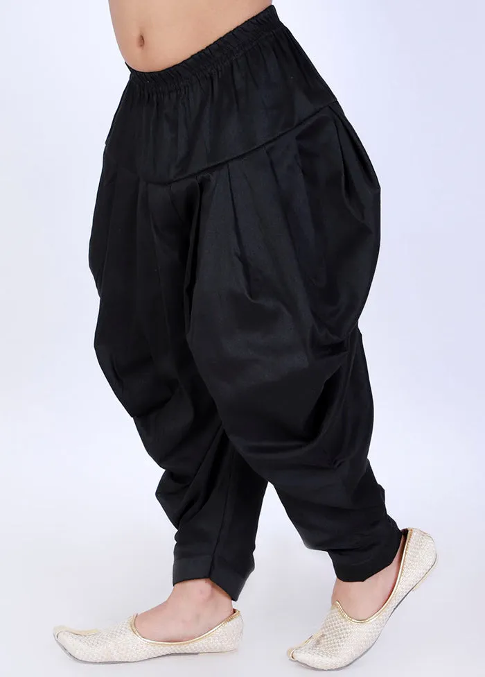 Black Ready To Wear Silk Dhoti Pant