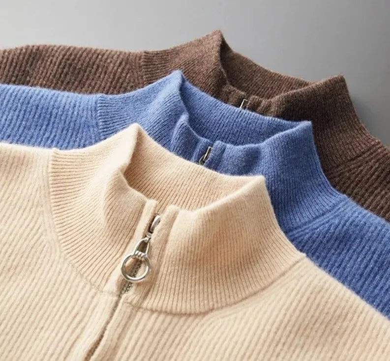 Brunello Cashmere Turtleneck Zip Cardigans