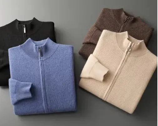 Brunello Cashmere Turtleneck Zip Cardigans
