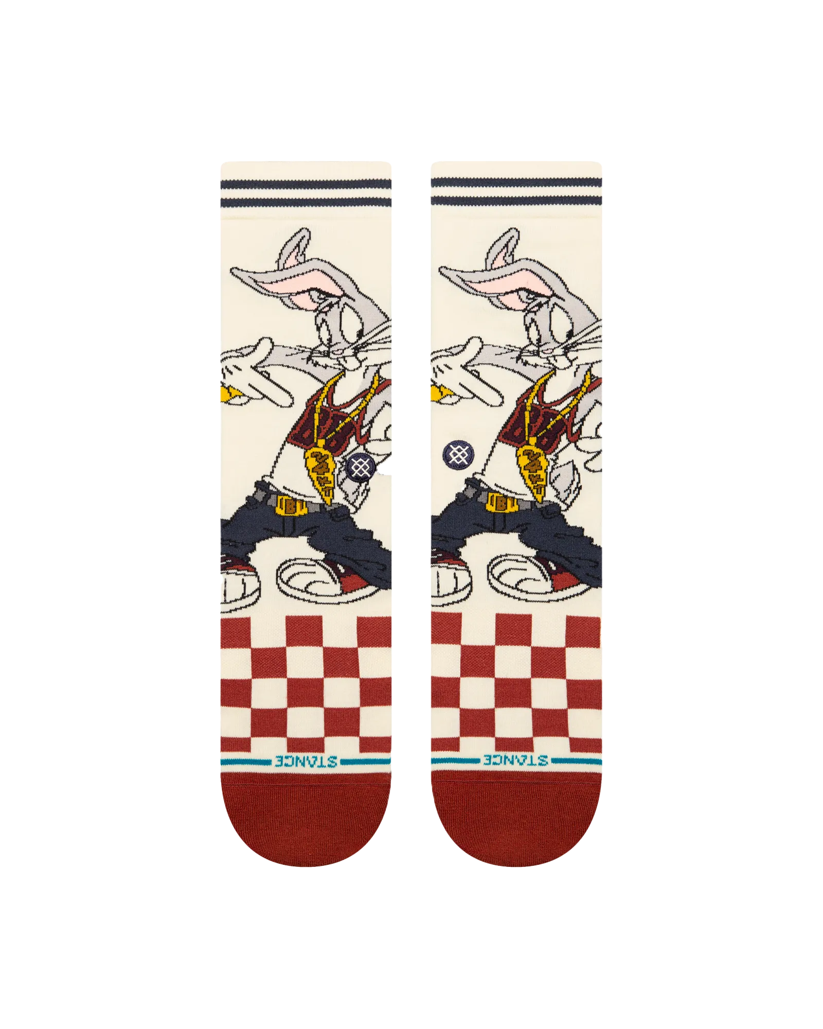 Bugs Crew Socks in Vintage White