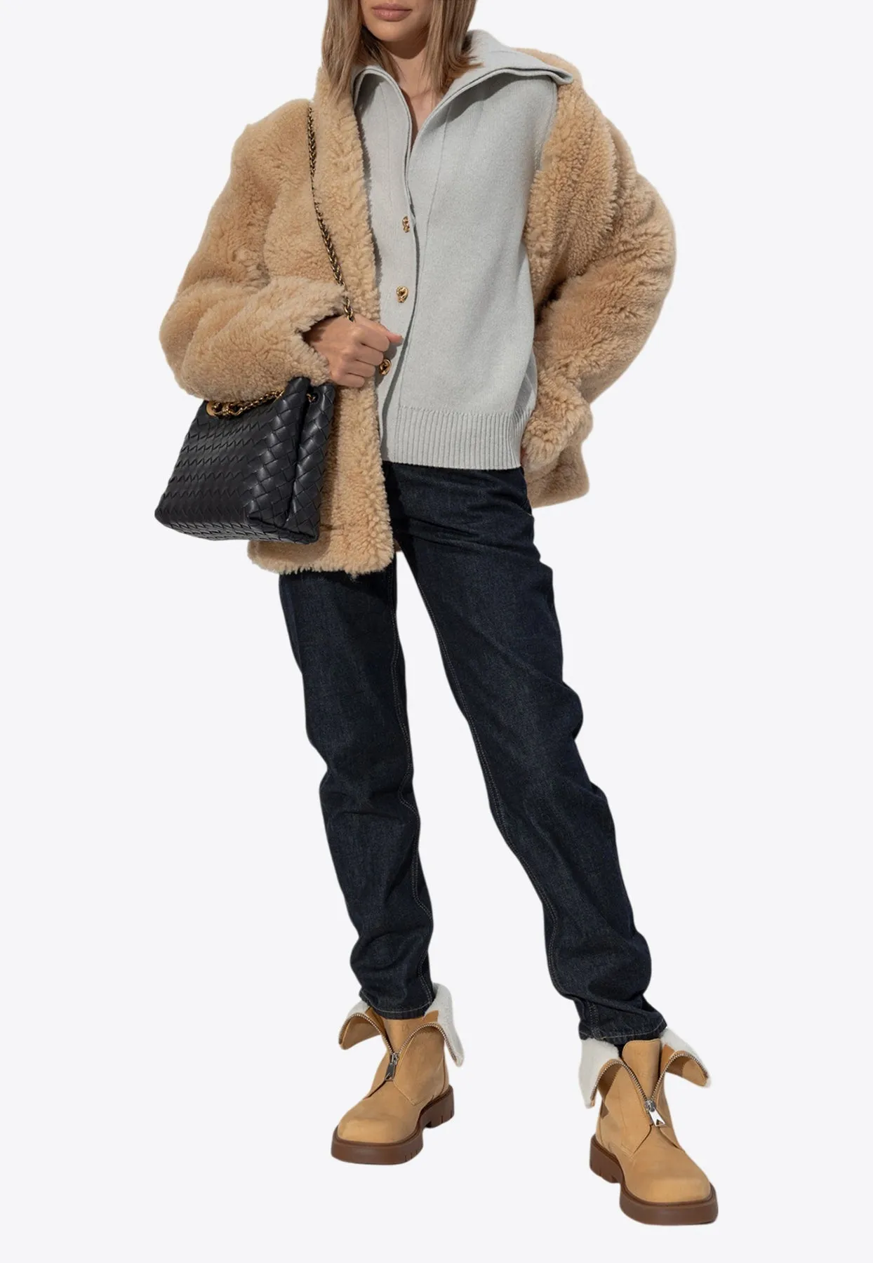Button-Up Wool Cardigan