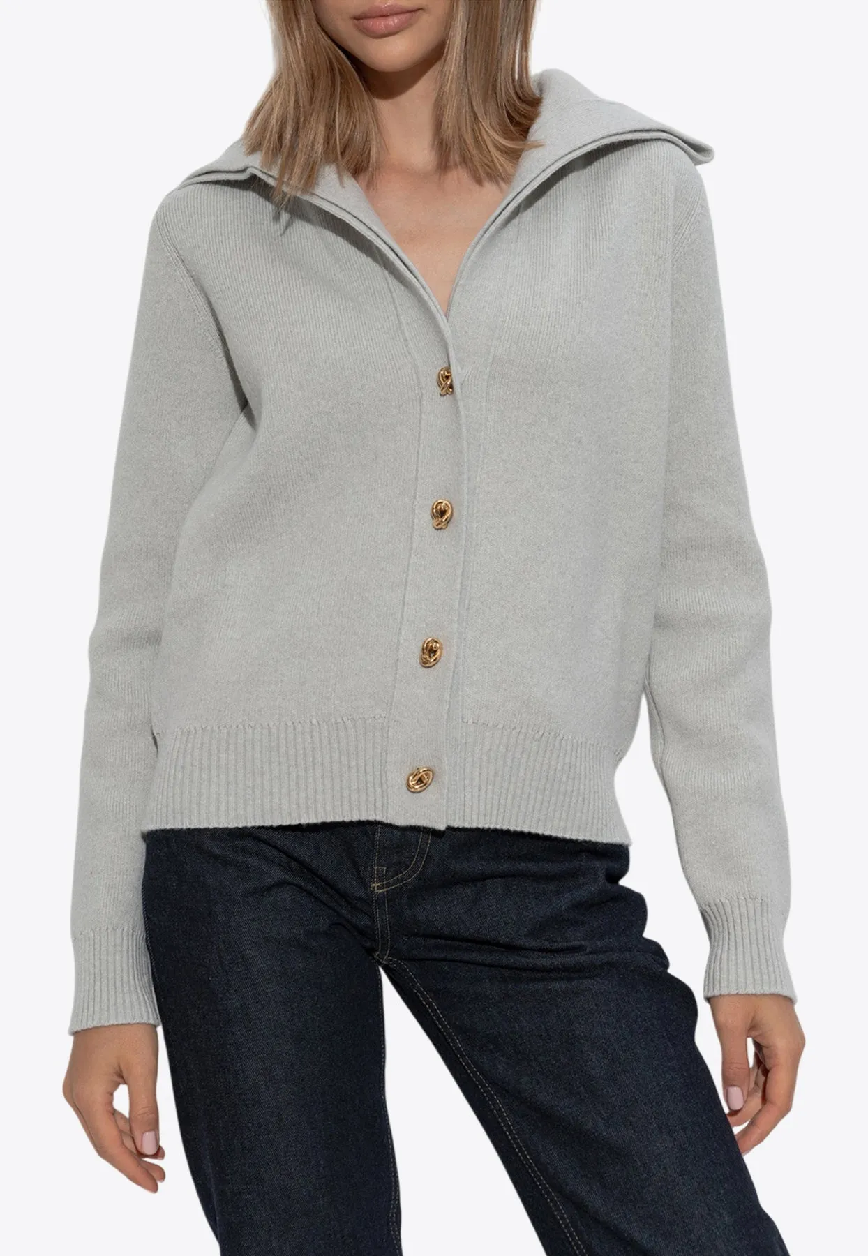 Button-Up Wool Cardigan