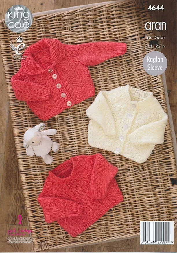 Cardigans and Sweater in King Cole Comfort Aran (4644)