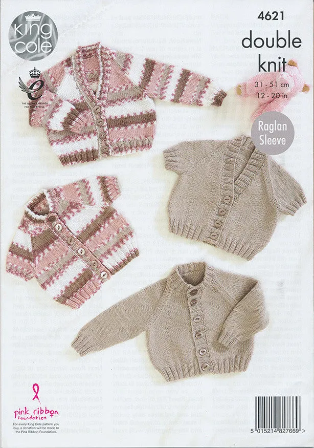 Cardigans in King Cole Comfort and Comfort Prints DK (4621)