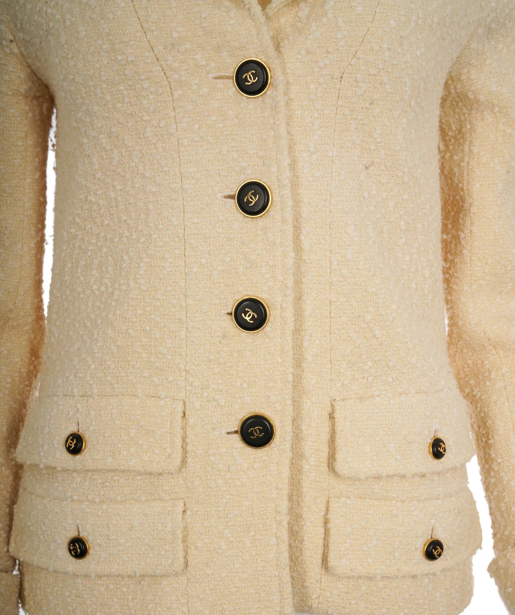 Chanel 95A Big CC Buttons Jacket Cream ASL10513