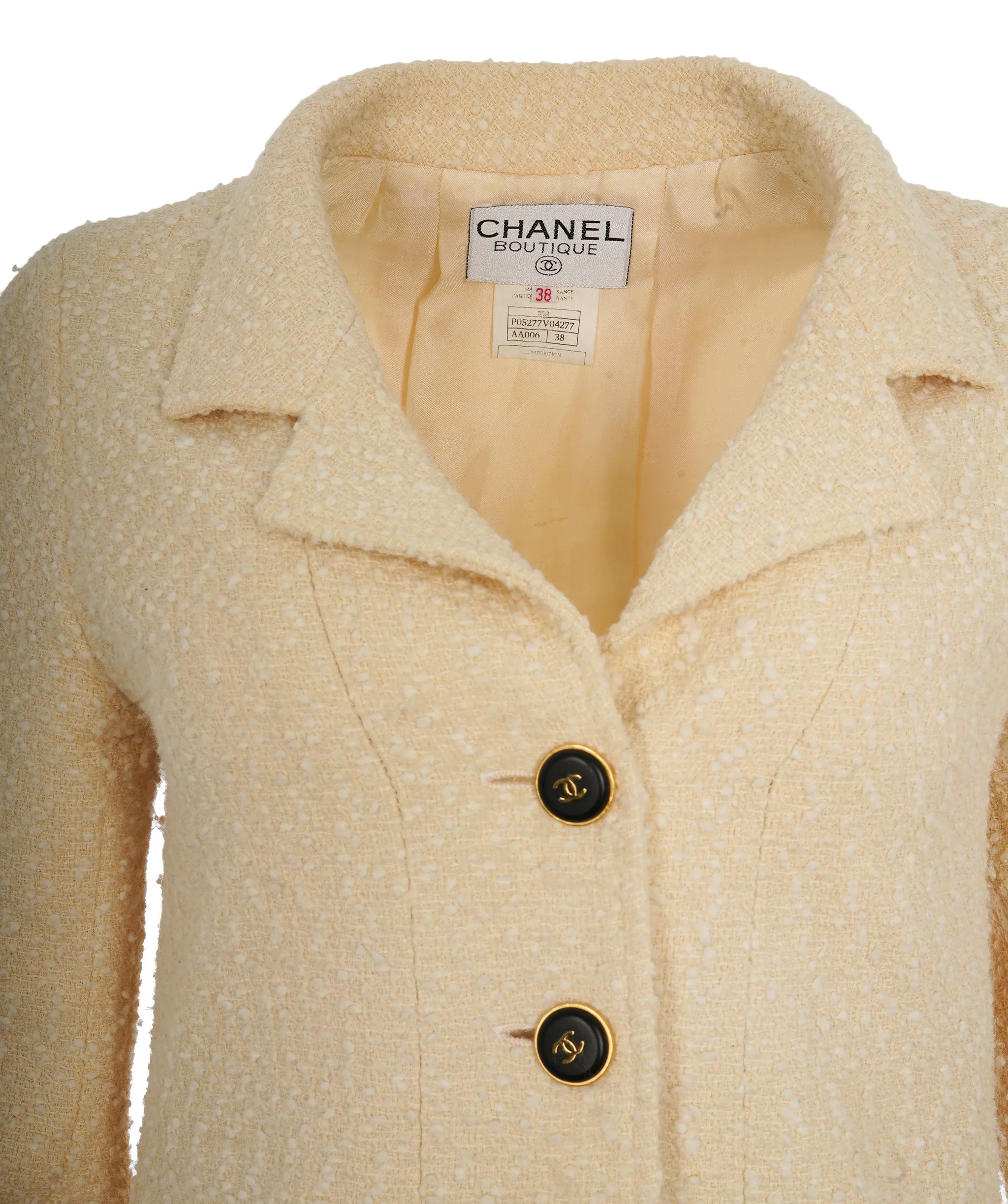 Chanel 95A Big CC Buttons Jacket Cream ASL10513