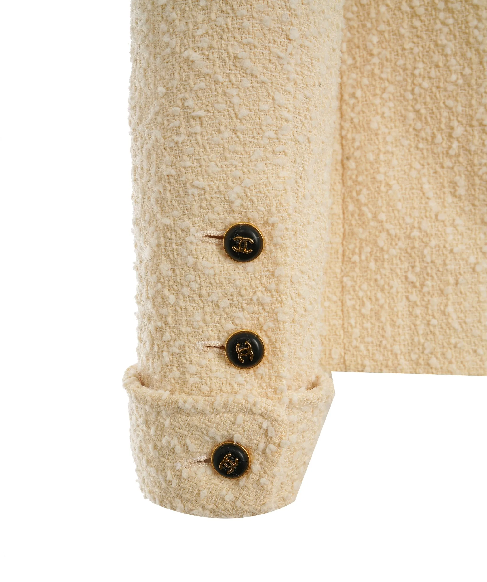Chanel 95A Big CC Buttons Jacket Cream ASL10513