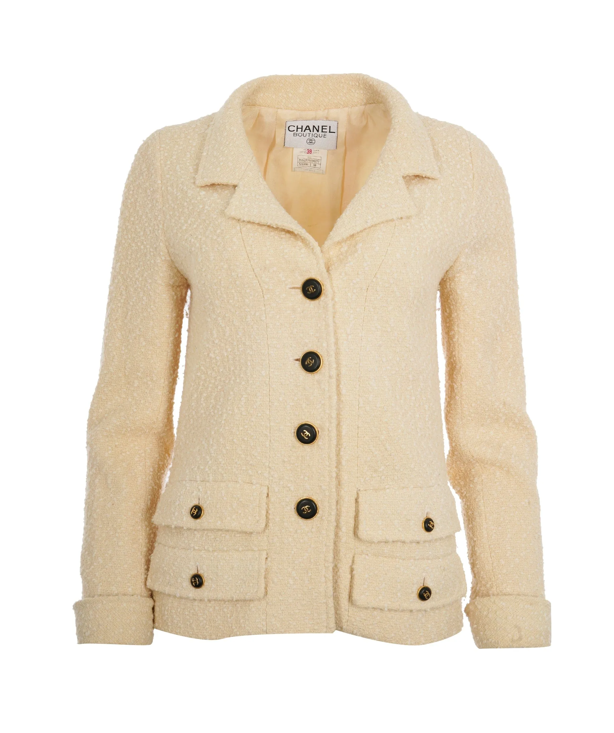 Chanel 95A Big CC Buttons Jacket Cream ASL10513