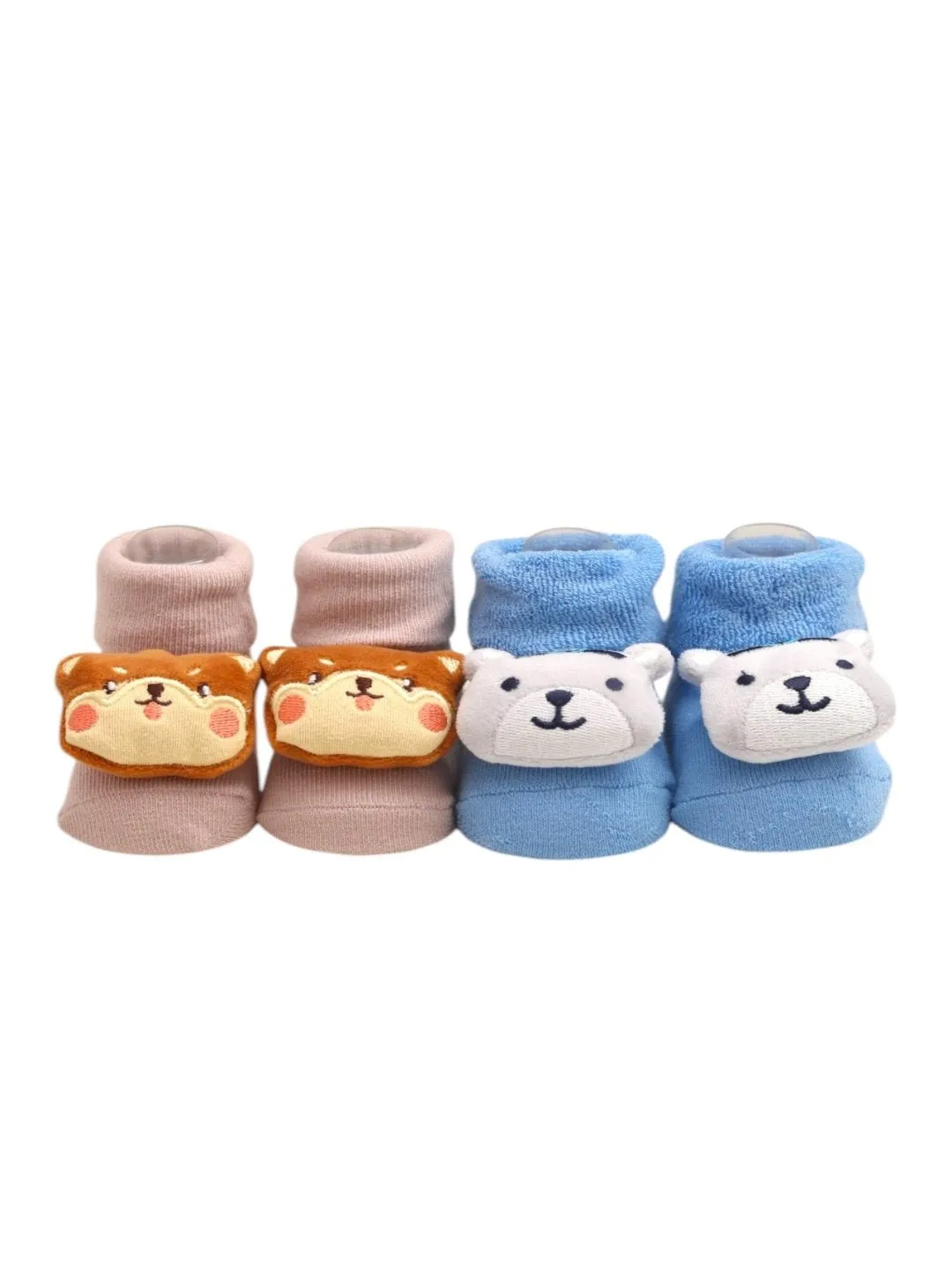 Charming Cotton Rattle Socks with Animal Theme