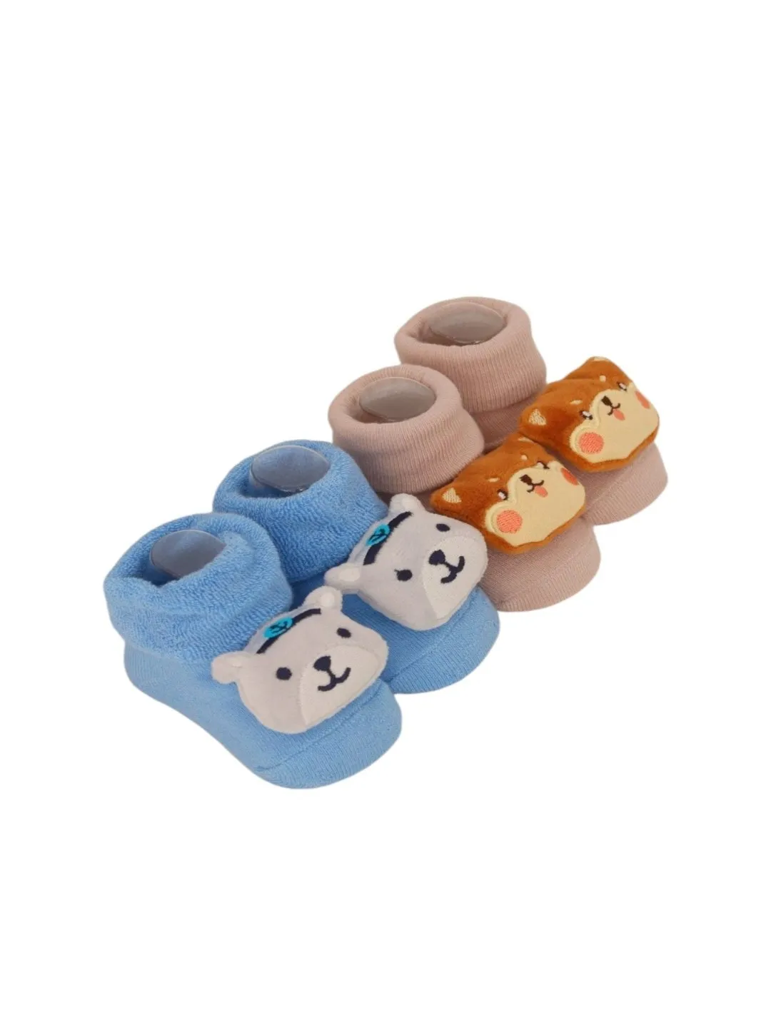 Charming Cotton Rattle Socks with Animal Theme
