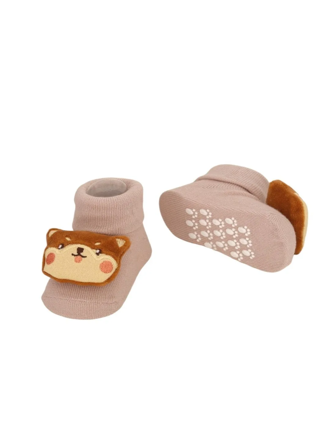 Charming Cotton Rattle Socks with Animal Theme