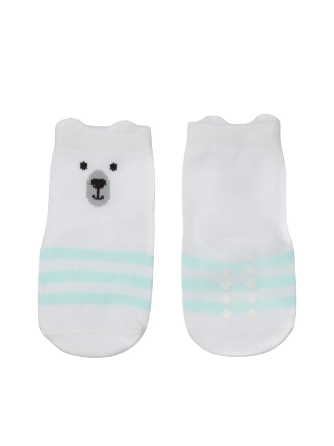 Charming Polar Bear and Penguin Socks Set for Boys- White