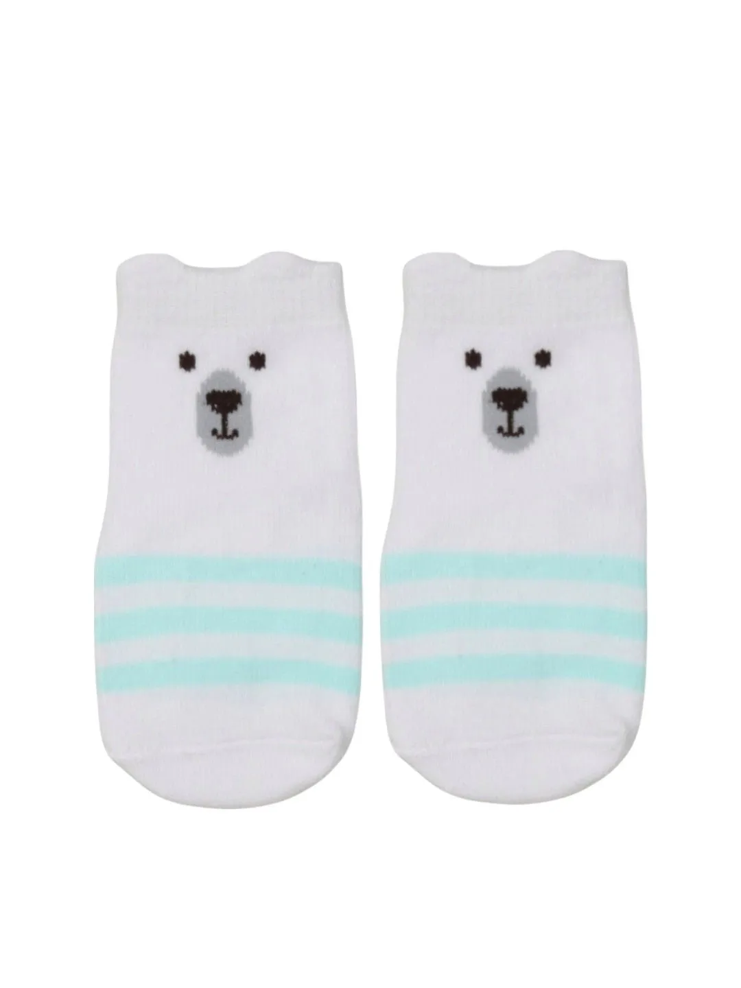 Charming Polar Bear and Penguin Socks Set for Boys- White