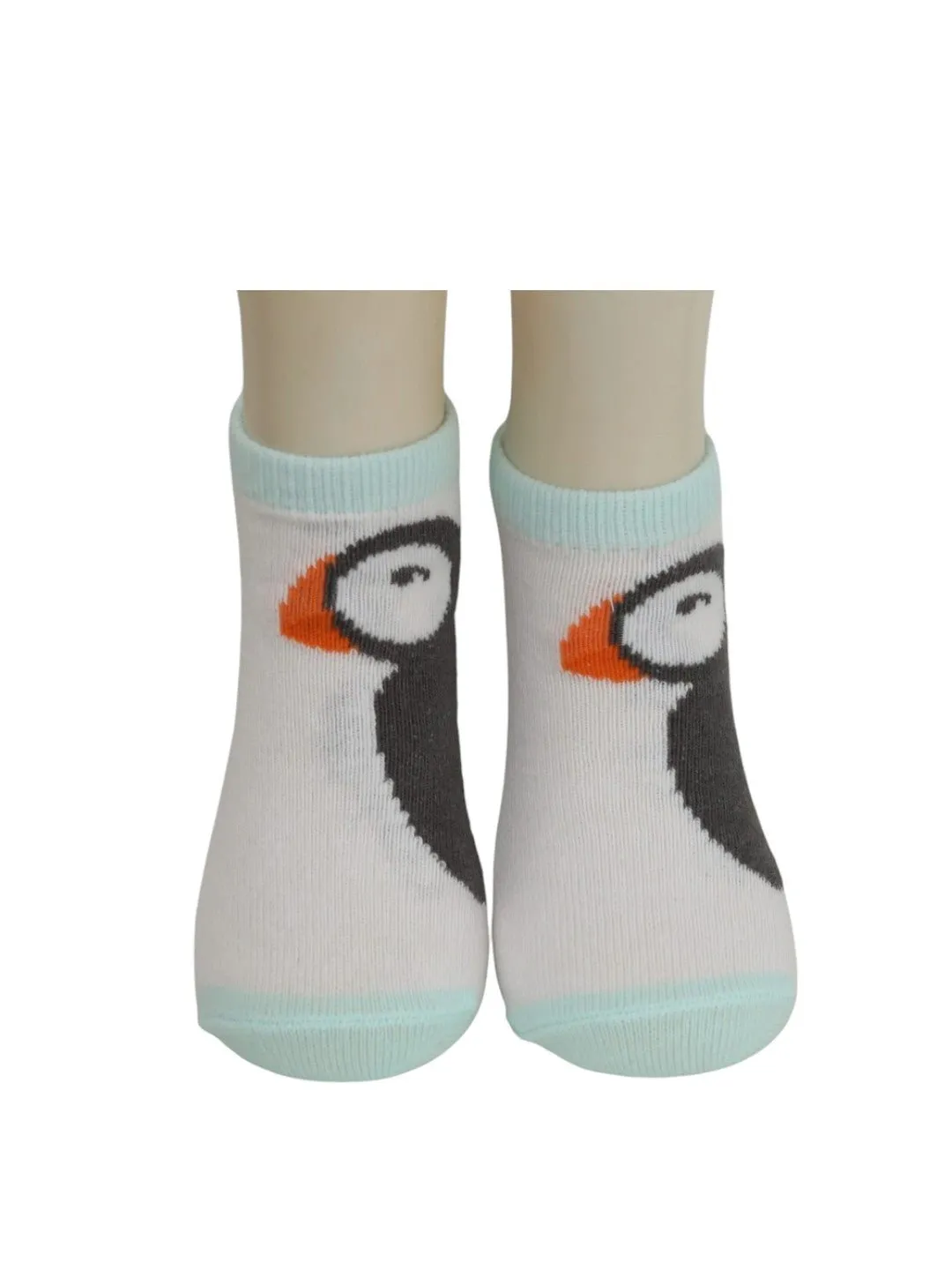 Charming Polar Bear and Penguin Socks Set for Boys- White