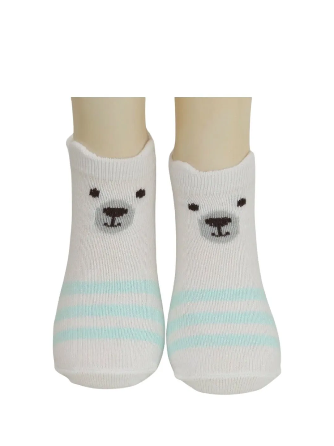 Charming Polar Bear and Penguin Socks Set for Boys- White