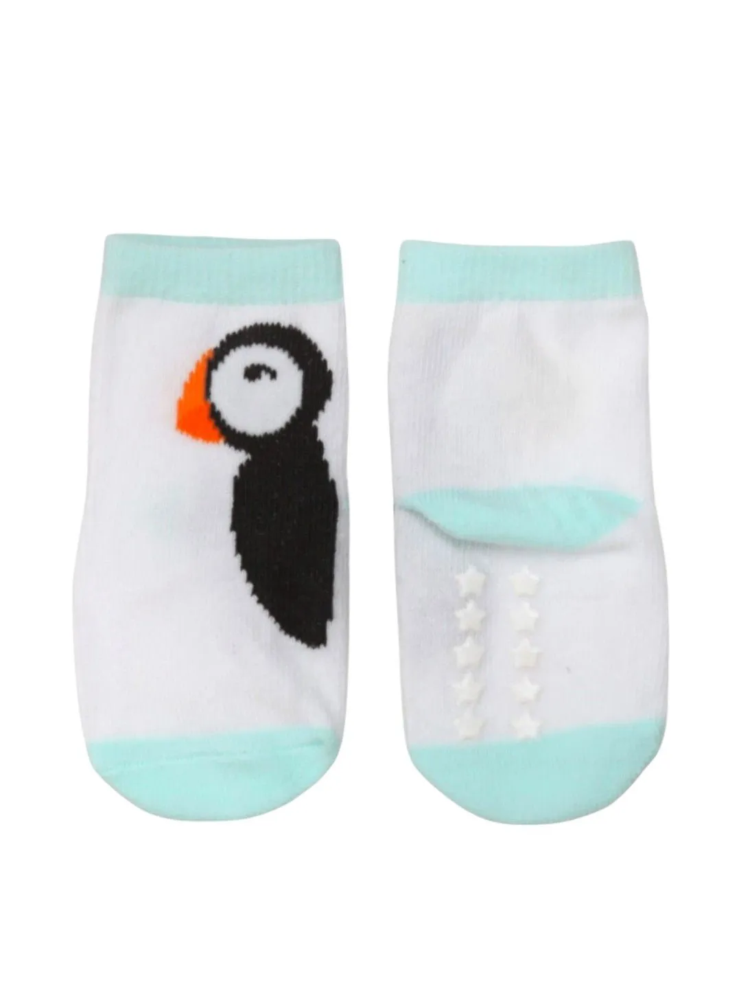Charming Polar Bear and Penguin Socks Set for Boys- White