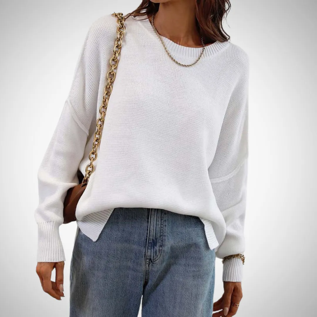 Clara Solid Knit Sweater for Women