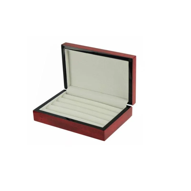 Classical Luxury Style Cherry Wooden Cufflink / Ring Jewelry Storage Case