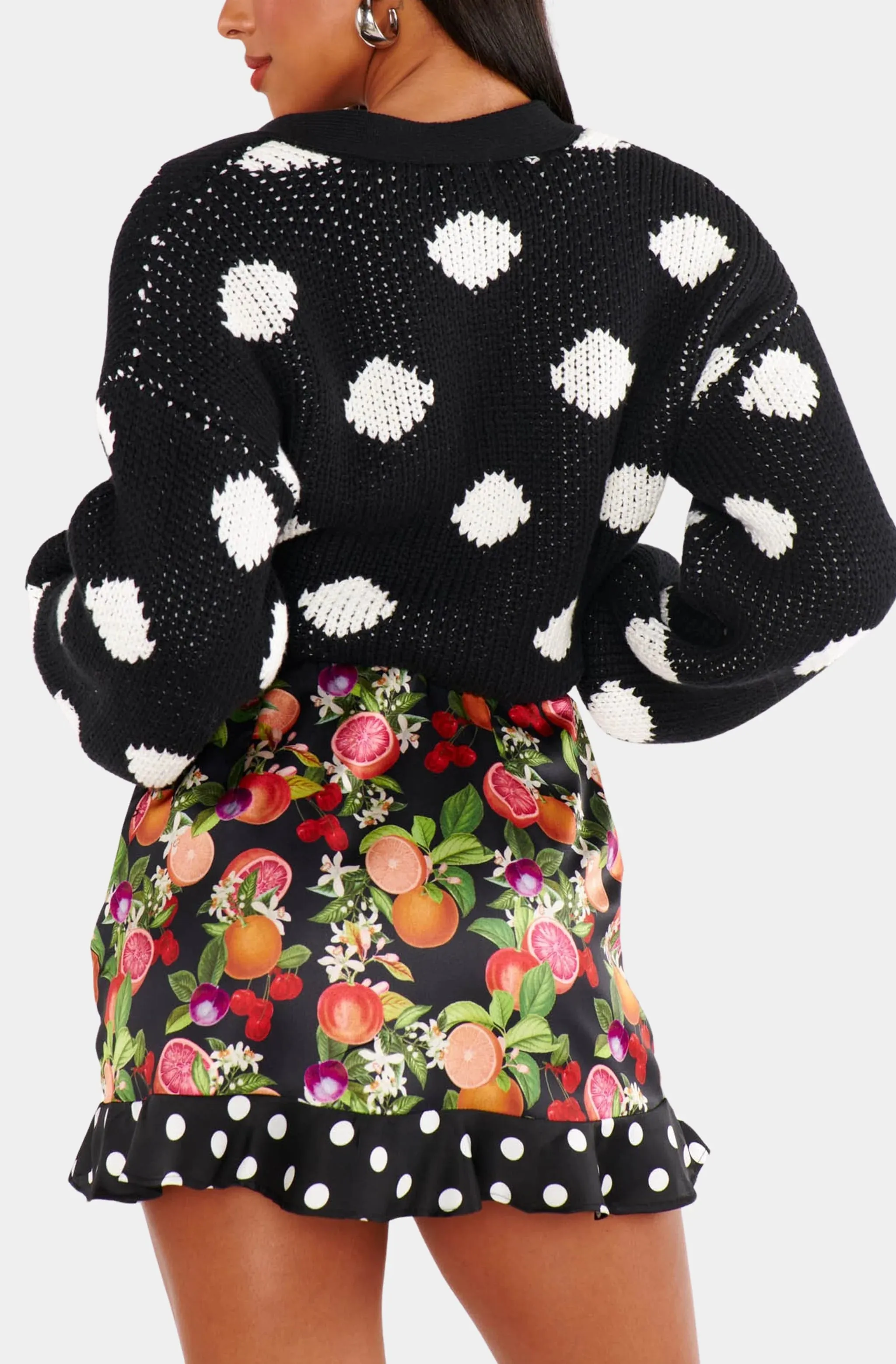 Clemmie Cardi in Polka Dot Knit