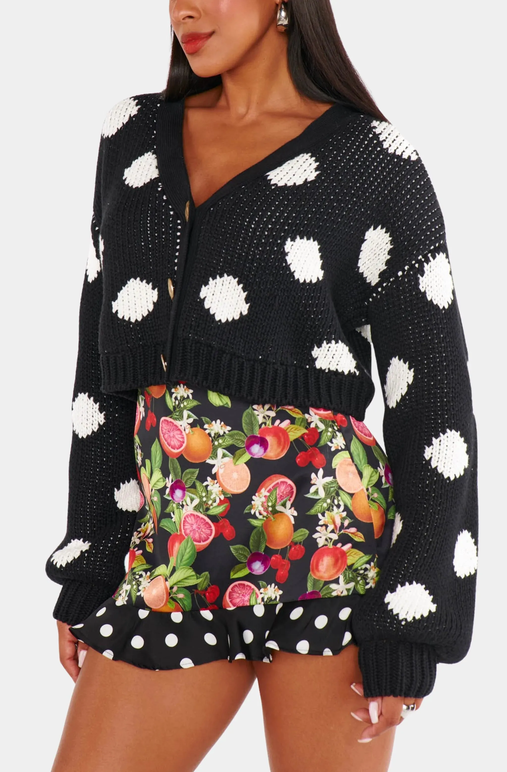 Clemmie Cardi in Polka Dot Knit