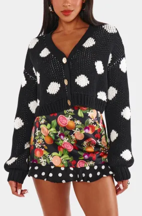 Clemmie Cardi in Polka Dot Knit