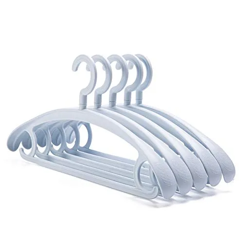 CmfwaMedsr Plastic Non-Slip Adult Hanger,360 Degree Swivel Hook Ultra Thin Space Saving Flexibility Strong Clothes Stand Coat Trouser Skirt Bra-F 20 Pack