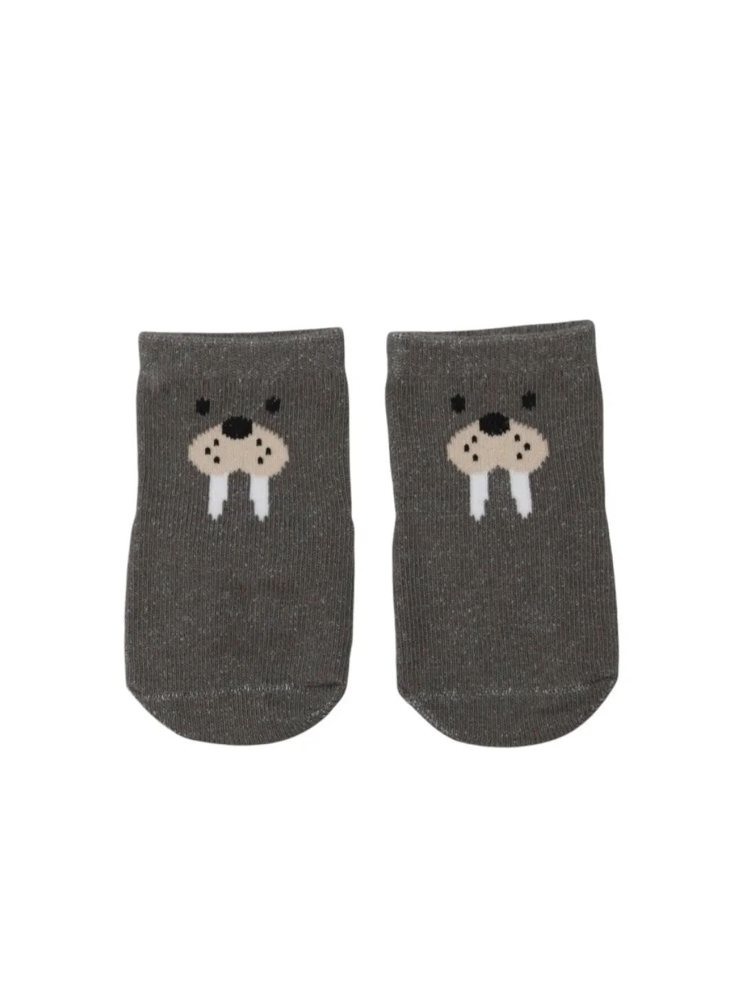 Cozy Walrus and Playful Monkey Socks Combo for Boys - Grey and Brown