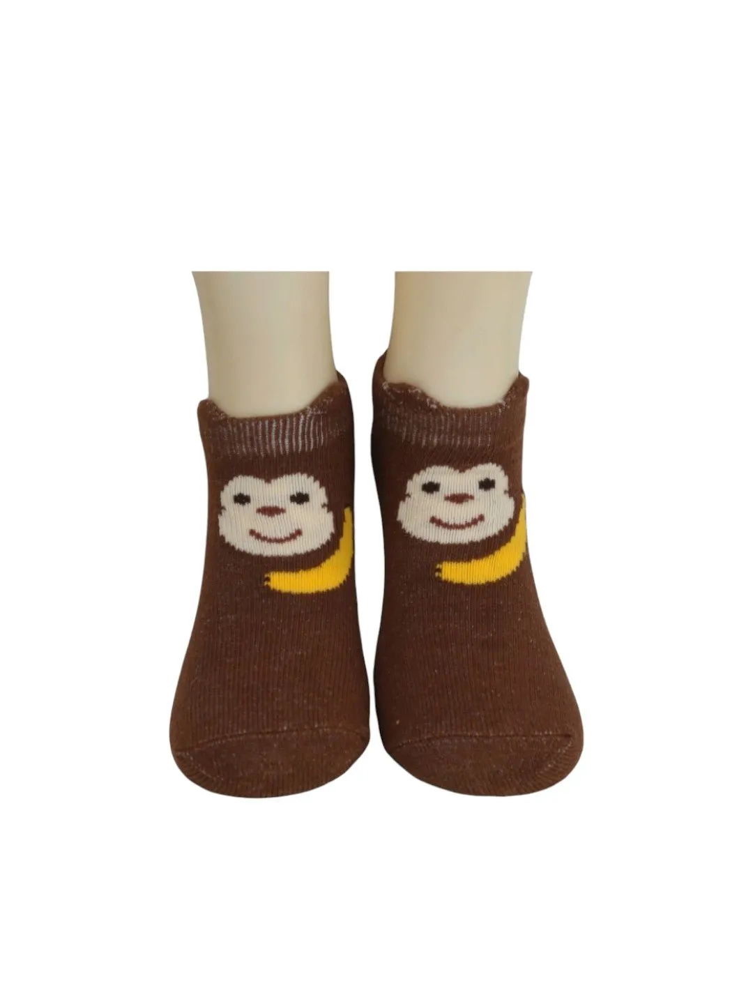 Cozy Walrus and Playful Monkey Socks Combo for Boys - Grey and Brown