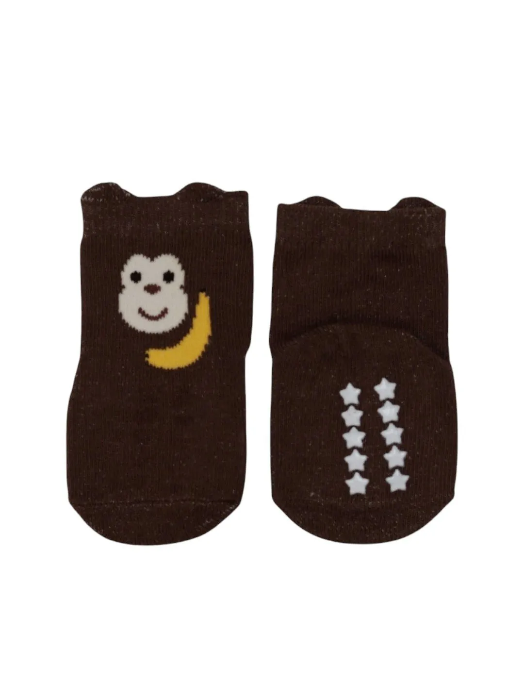 Cozy Walrus and Playful Monkey Socks Combo for Boys - Grey and Brown