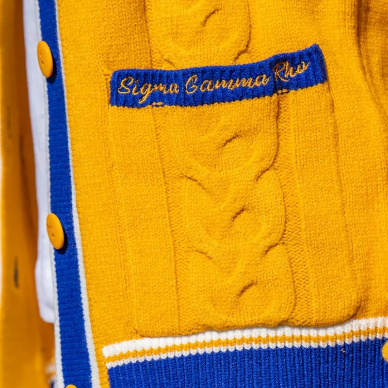 Custom Greek SGRHO Knitted Cardigan - 100% Cotton, OEM/ODM Manufacturer