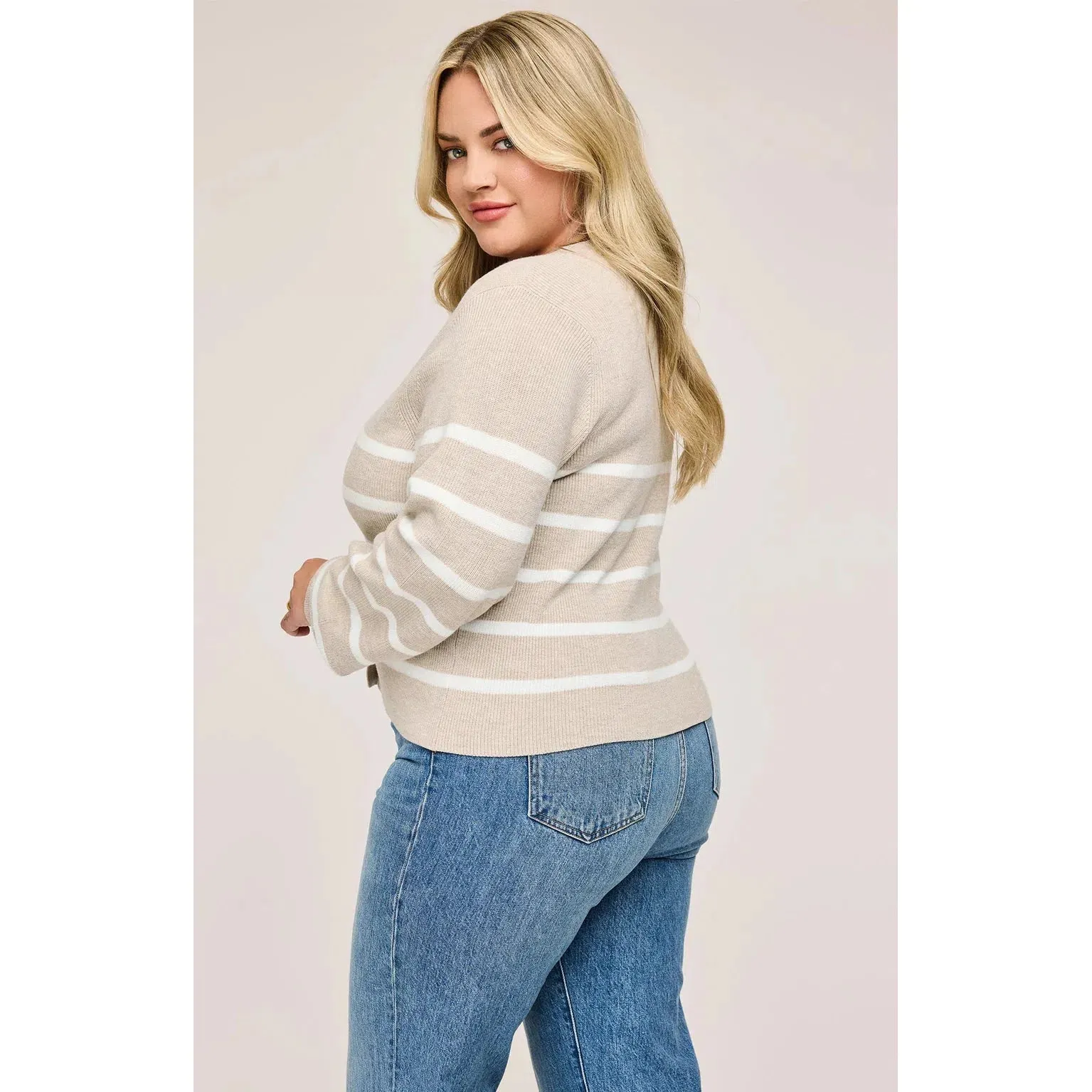 Eden Striped Cardigan - Gentle Fawn