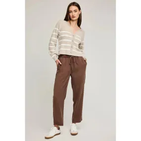 Eden Striped Cardigan - Gentle Fawn