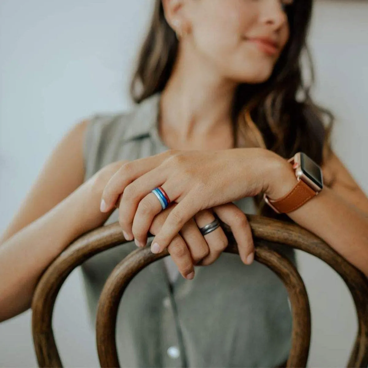 Enso Rings Thin Elements Series Silicone Ring - Peacock Quartz