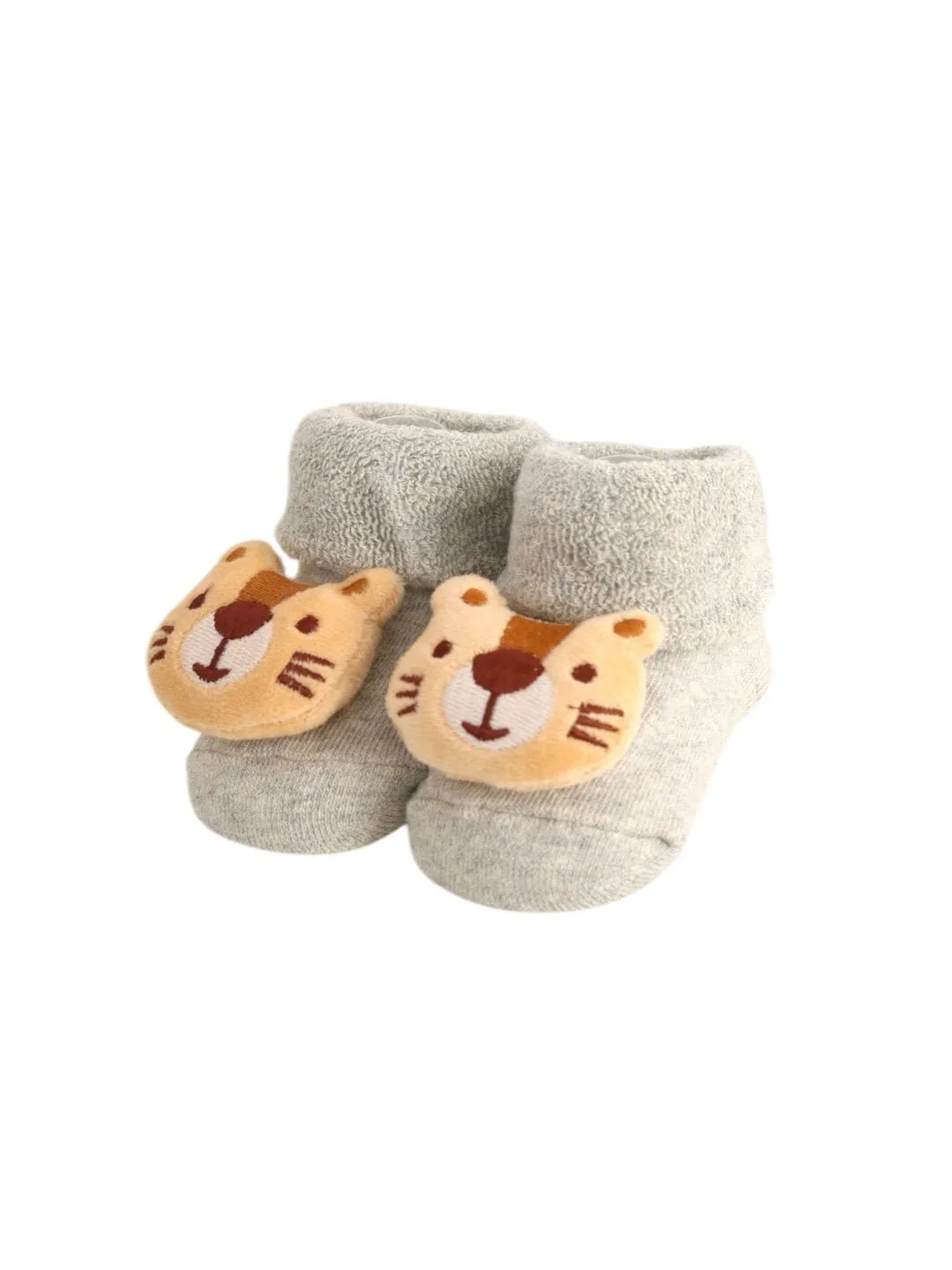 Fashionable Tiger-Themed Cotton Rattle Sock Set for Boys