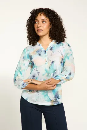 FDJ 3/4 Sleeve Henley Top - Style 3890451
