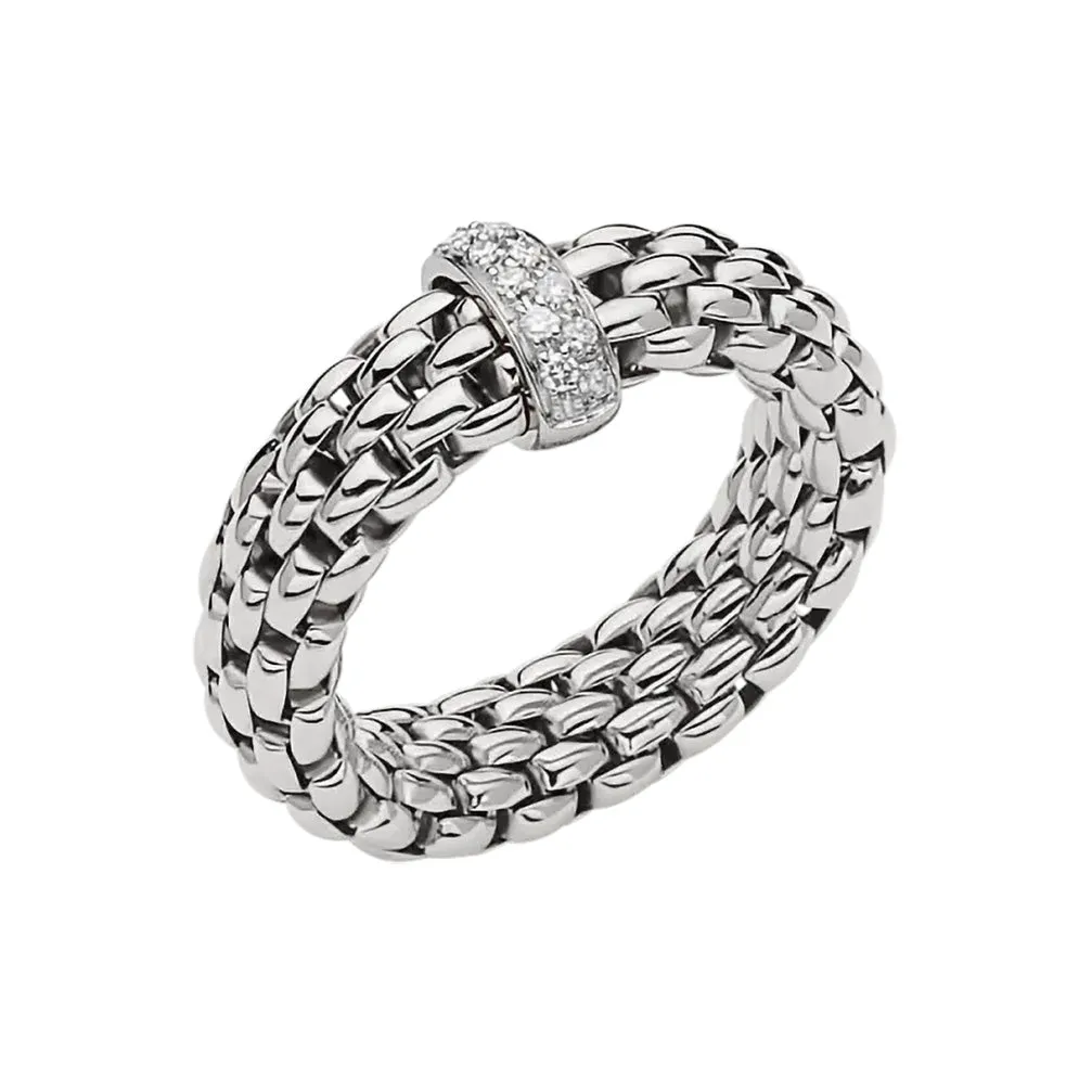 FOPE 18ct White Gold Vendome Flex-It 0.10ct Diamond Ring 55902AX_BB_B_XBX