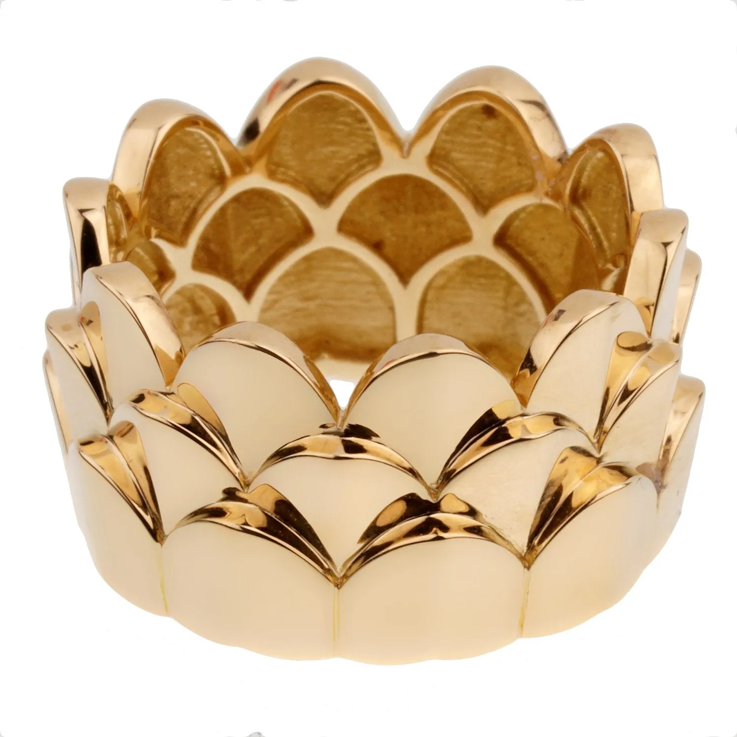Fred of Paris Triple Arc 18k Yellow Gold Band Ring Size 6